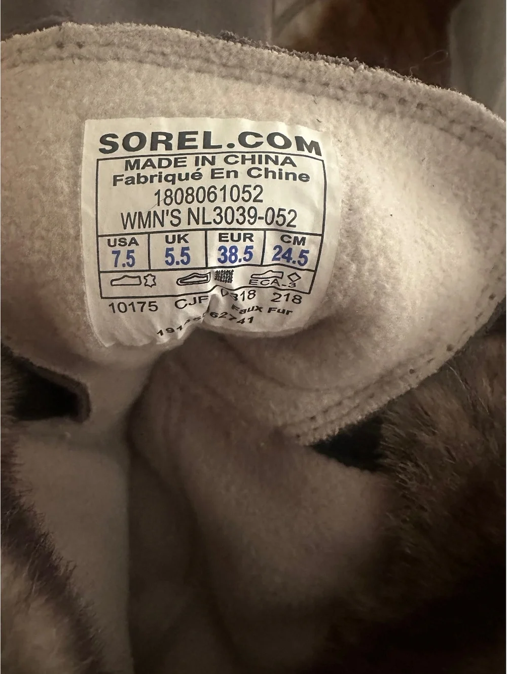 Sorel Explorer Joan Waterproof Winter Boots Grey Suede Faux Fur Women's 7.5